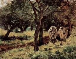 Два быка в оливковой роще (Дж. Фаттори)