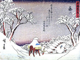 Всадник на снегу (Утагава Хиросигэ)